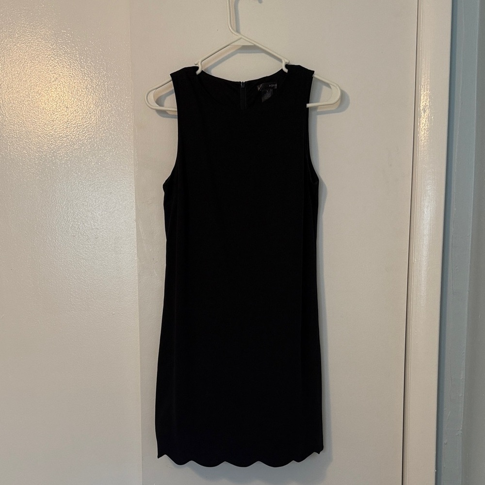 Aqua Black Scalloped Mini Dress